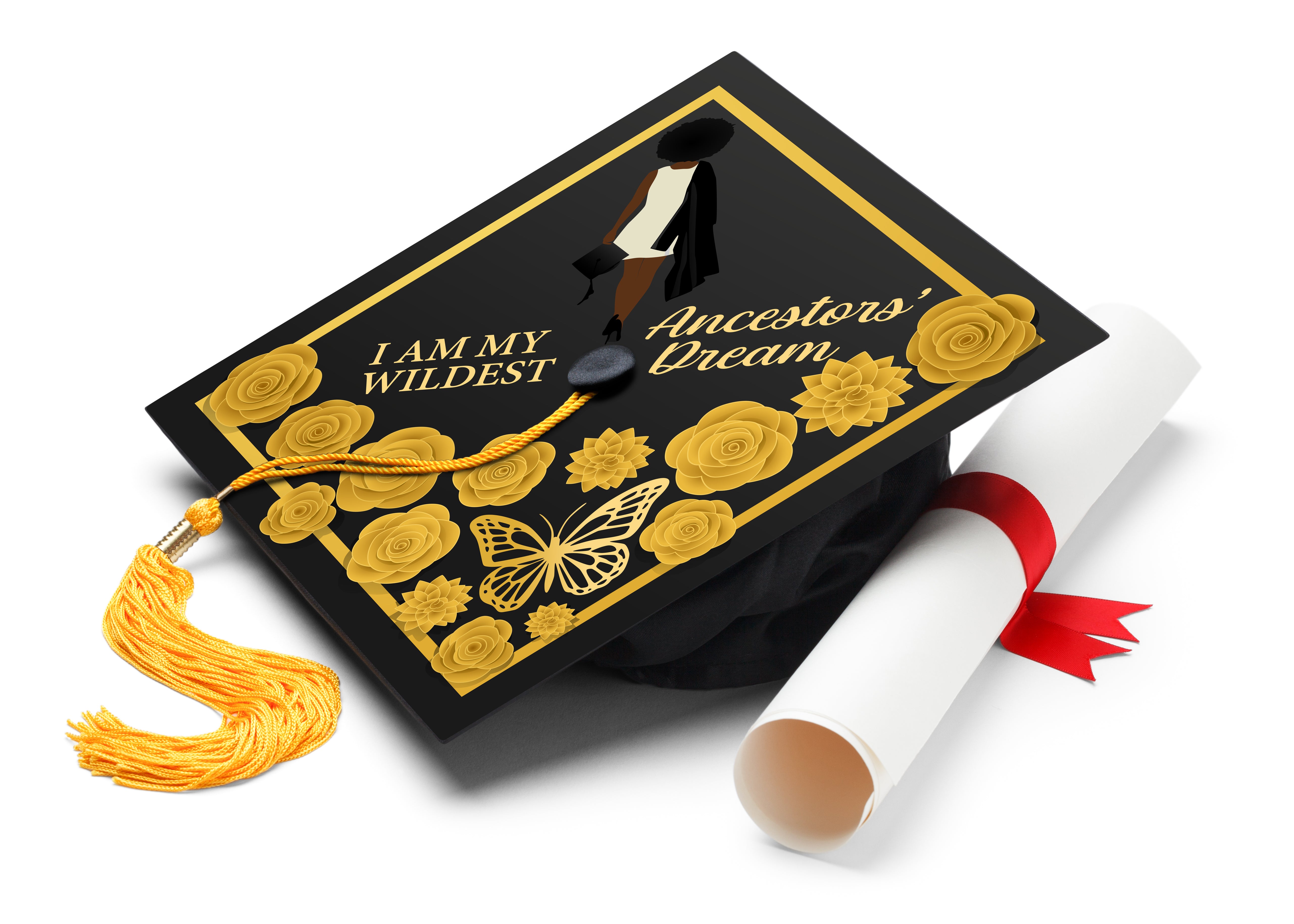 I Am My Ancestors' Wildest Dream Graduation Cap Topper – Sankofa Edition™