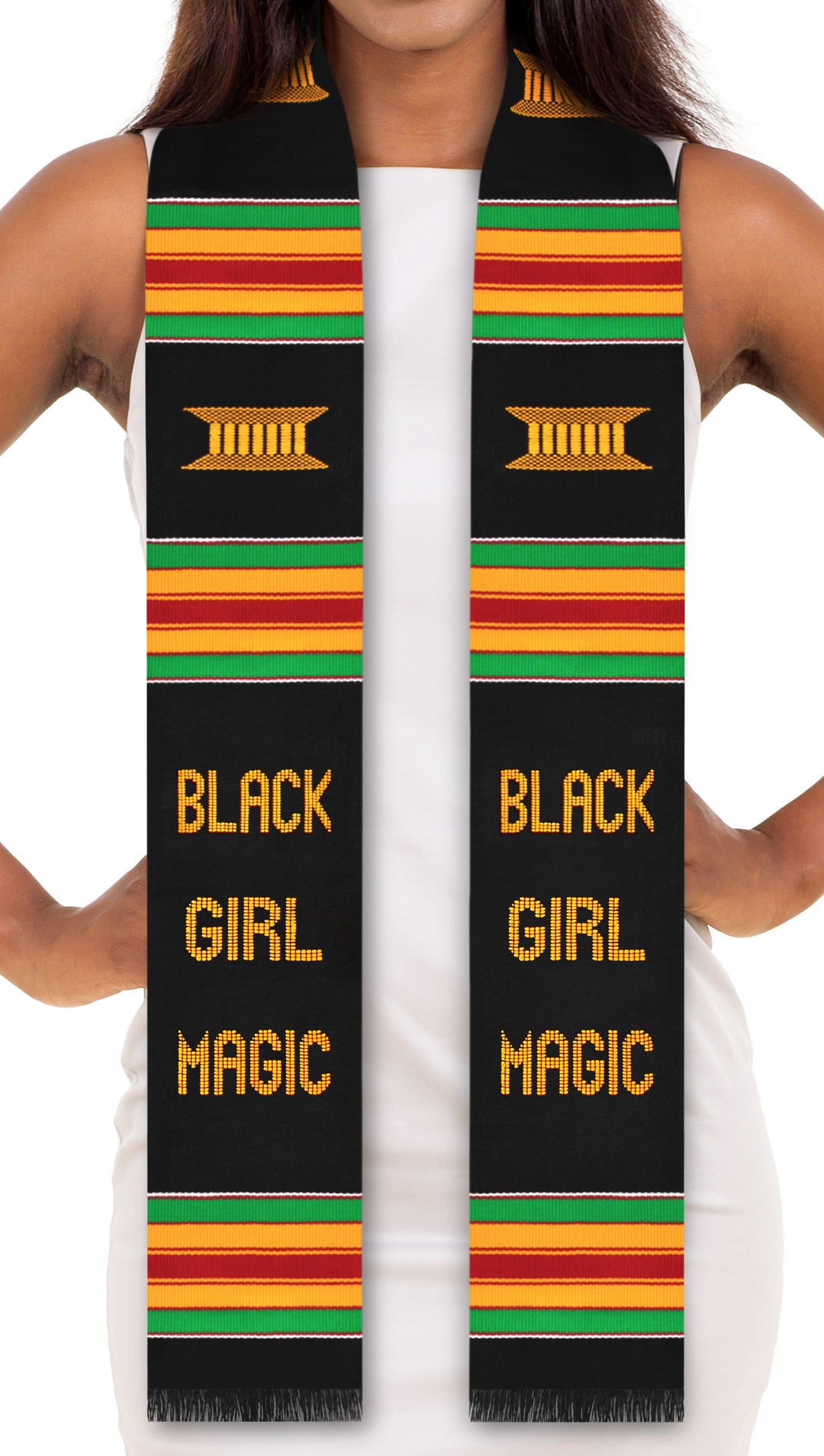 Black Girl Magic (No Year) Authentic Handwoven Kente Cloth Graduation Stole