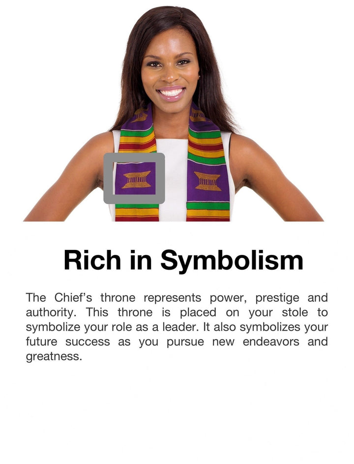 Authentic Handwoven Kente Cloth Purple Graduation Stole (Purple) - Sankofa Edition™
