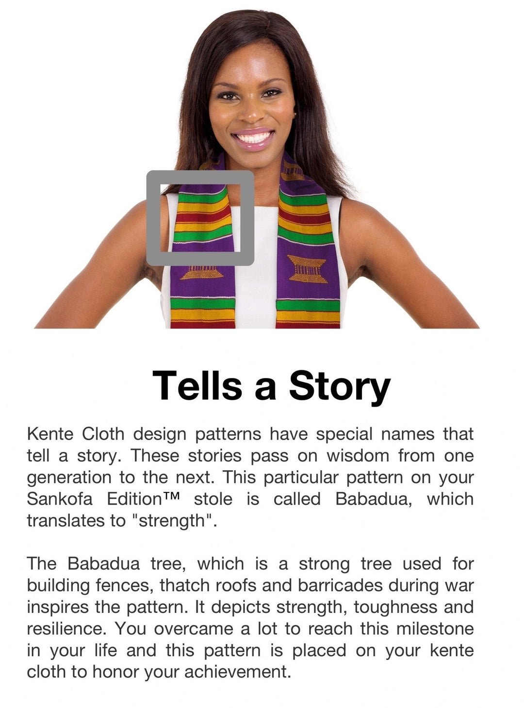 Authentic Handwoven Kente Cloth Purple Graduation Stole (Purple) - Sankofa Edition™