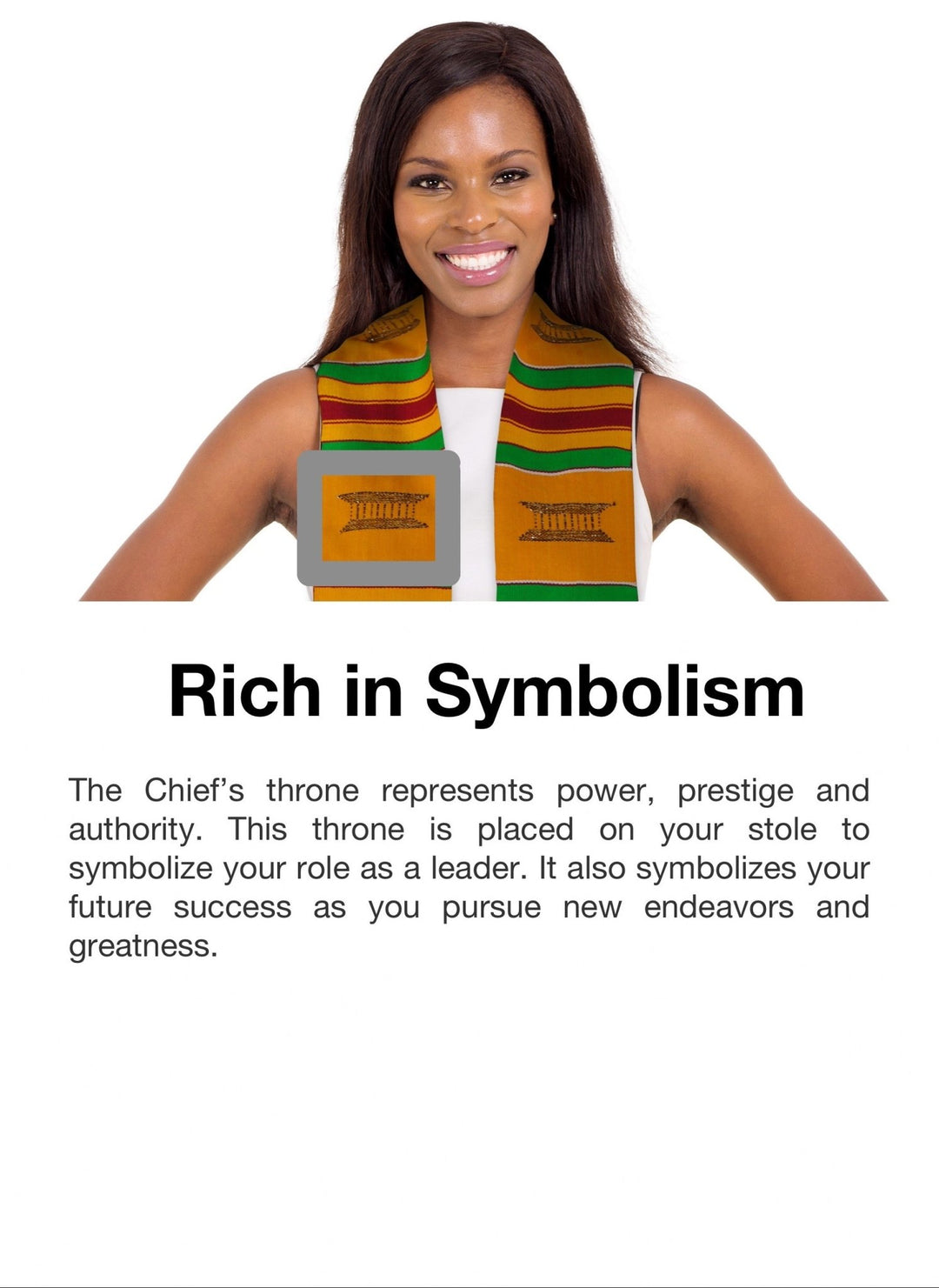 Authentic Handwoven Yellow Kente Cloth Graduation Stole (Yellow) - Sankofa Edition™