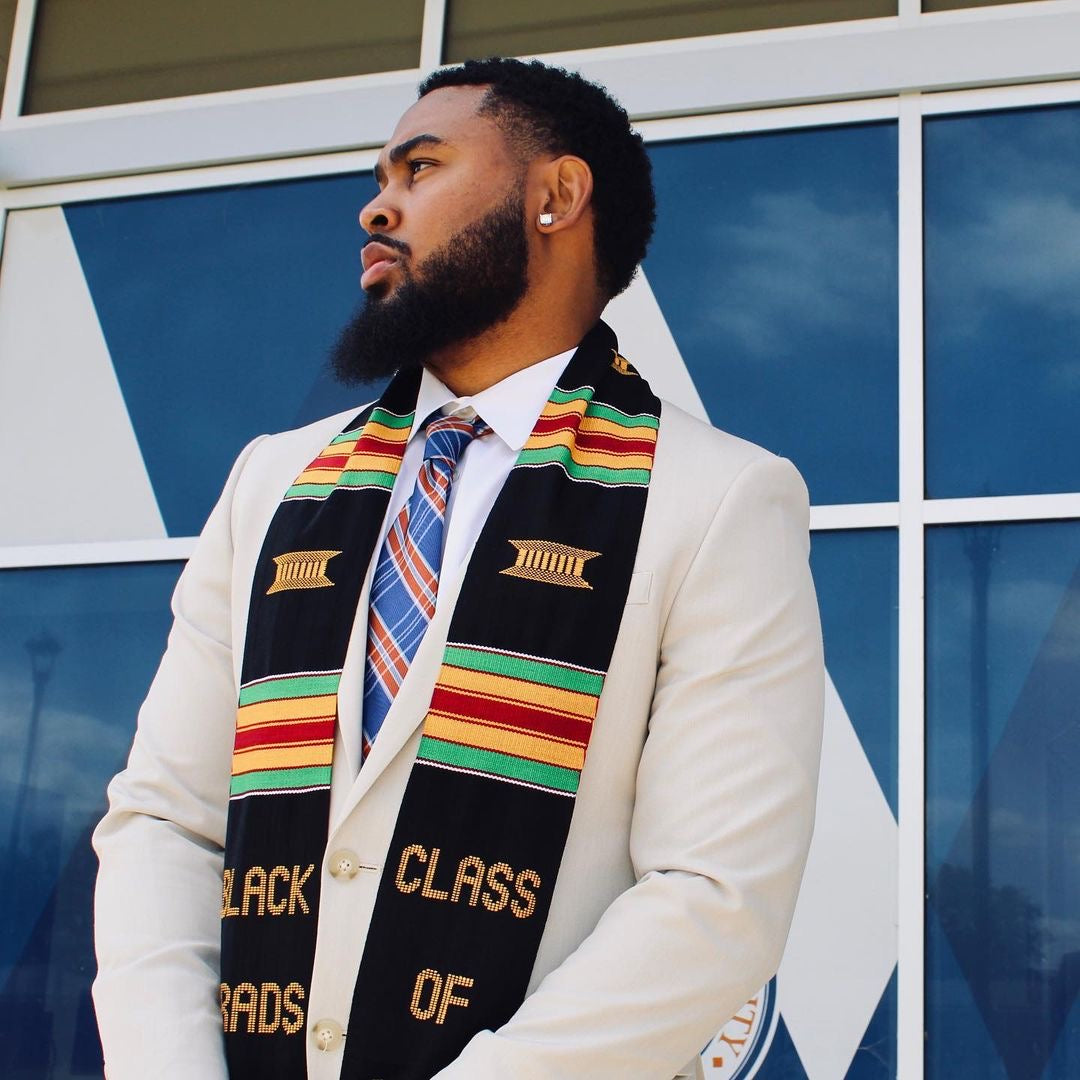 Black Student Union Graduation Kente Stole, Handwoven Kente Sash Cloth –  Gradshop