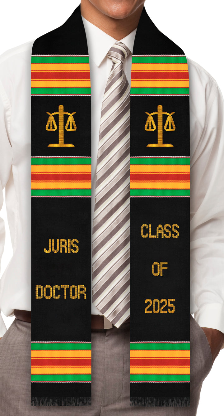 Juris Doctor Class of 2025 Authentic Handwoven Kente Cloth Graduation Stole