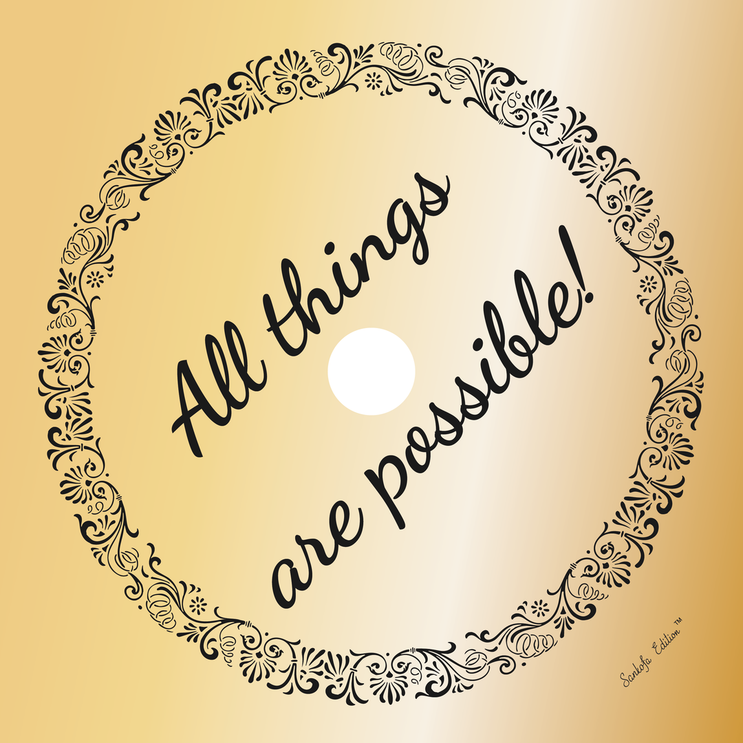 All Things Are Possible Gold Graduation Cap Topper