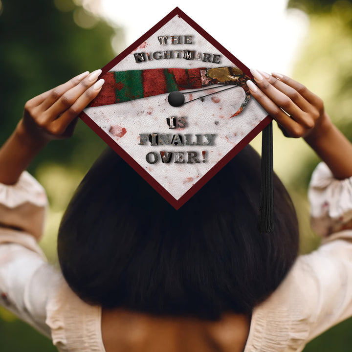 The Nightmare Is Over Graduation Cap Topper