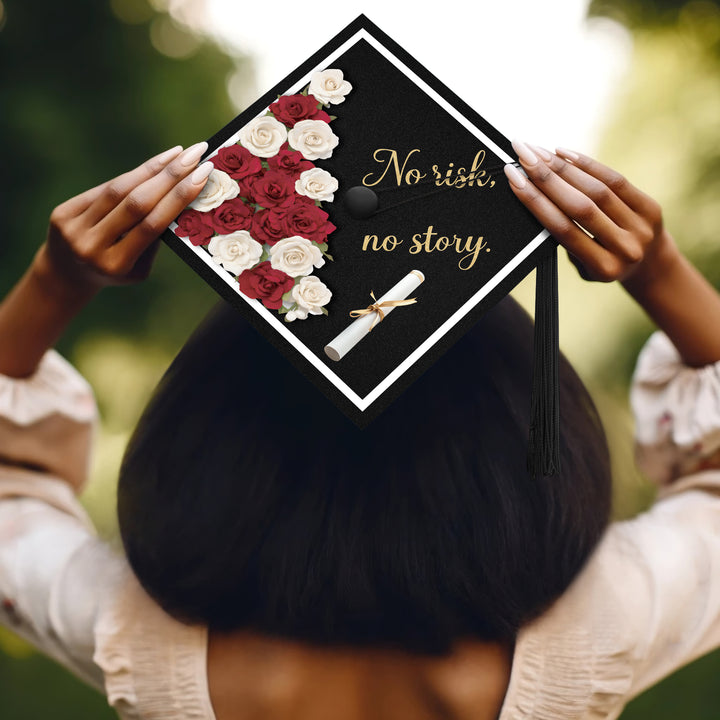 No Risk, No Story Graduation Cap Topper