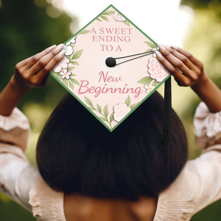 A Sweet Ending to a New Beginning Graduation Cap Topper
