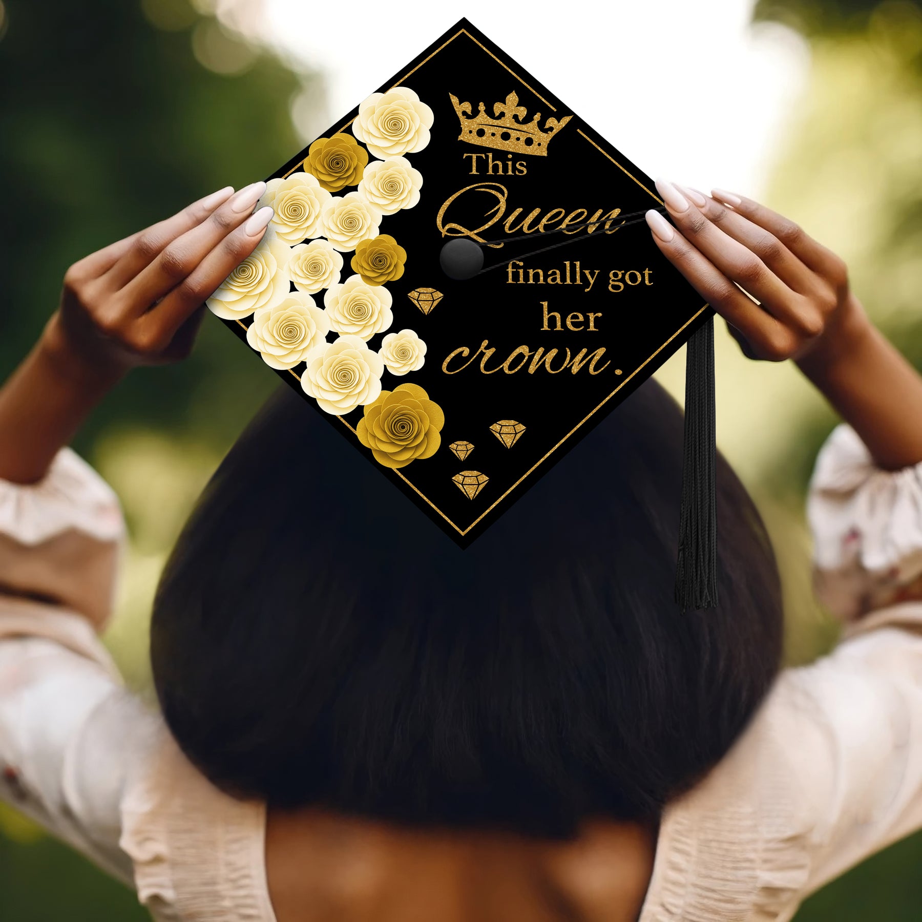 This Queen Finally Got Her Crown Graduation Cap Topper – Sankofa Edition™