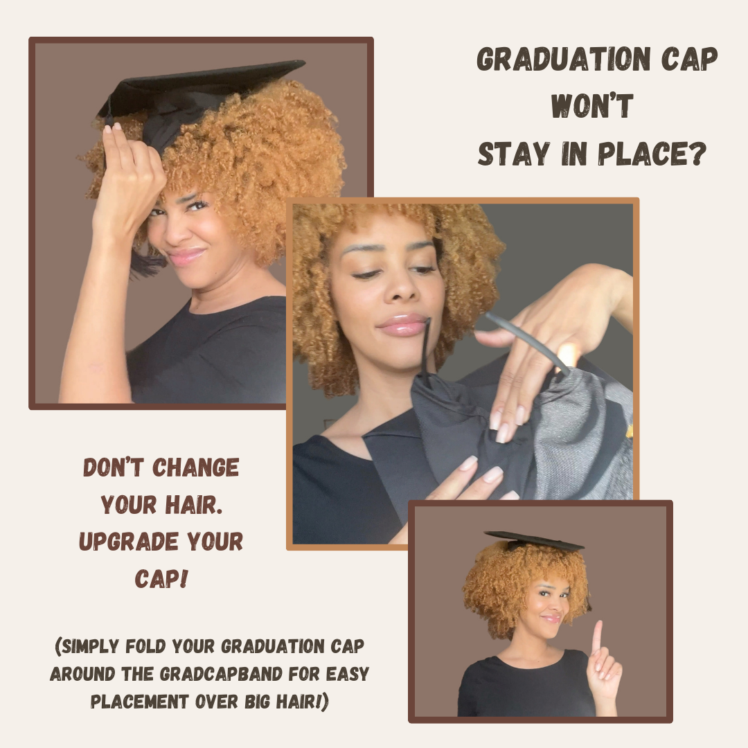 Grad Cap String The ORIGINAL GradCapBand – Secure Your Graduation Cap on Natural Hair ...