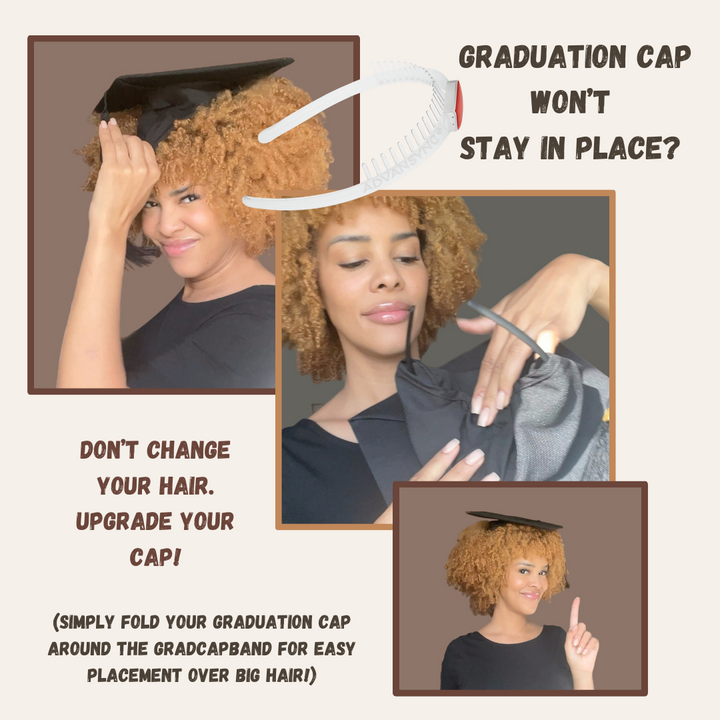 The DELUXE GradCapBand – Secure Your Graduation Cap on Natural Hair, Braids, Locs, Twists, Weaves, Curls, Waves, and Straight Hair