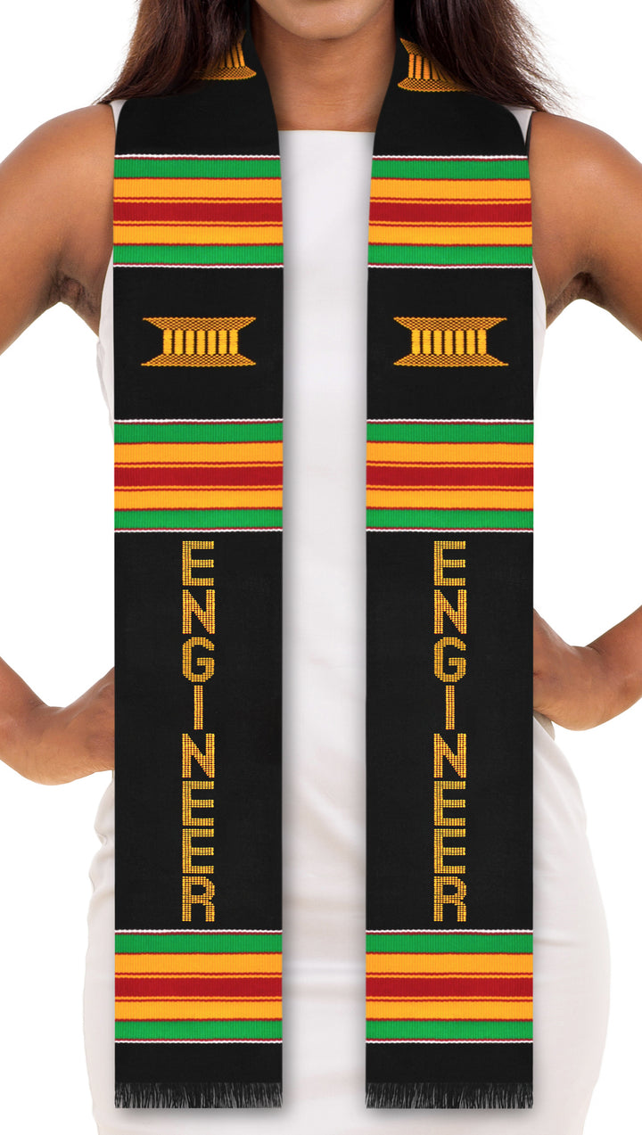 Engineer Major Authentic Handwoven Kente Cloth Graduation Stole