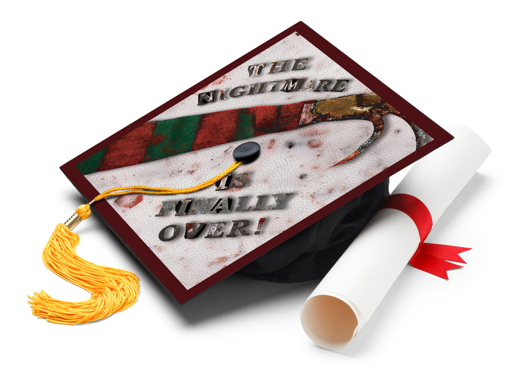 The Nightmare Is Over Graduation Cap Topper