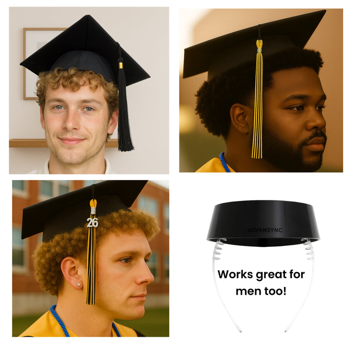 The ORIGINAL GradCapBand Deluxe – Secure Your Graduation Cap on Natural Hair, Curls, Braids, Locs, Twists, and Straight Hair