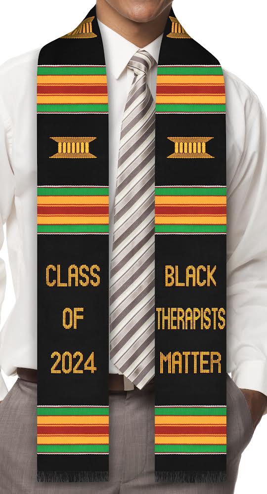 Black Therapists Matter (Psychology Major) Class of 2024 Kente Graduation Stole