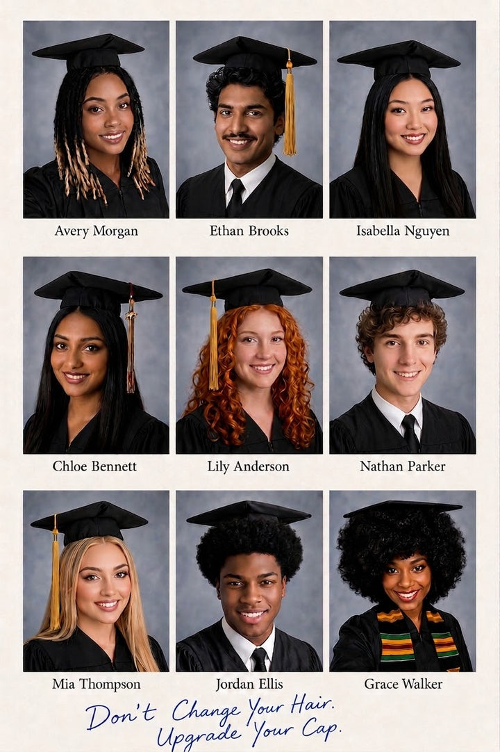 The Patented Cappa™ Band Graduation Cap Headband, Secures Your Grad Cap Over Natural Hair, Curls, Afros and More, One Size Fits All, Unisex, Patented, Fits Standard Mortarboards