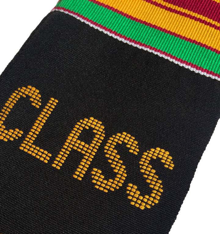 Class of 2024 Authentic Handwoven Kente Cloth Graduation Stole (with Vertical Year)