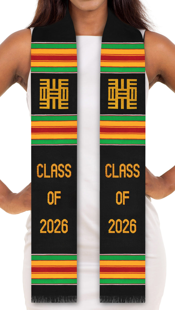 Étole de remise des diplômes Kente de la classe 2025, symbole de la connaissance