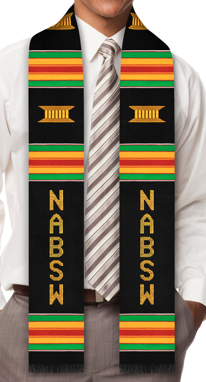 National Association of Black Social Workers (NABSW) Authentic Handwoven Kente Cloth Graduation Stole