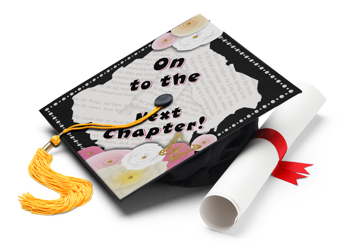 On To The Next Chapter Graduation Cap Topper