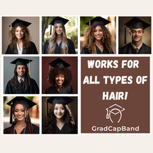 Load image into Gallery viewer, GradCapBand Keep your graduation cap in place graduation cap hair band remix insert upgrade
