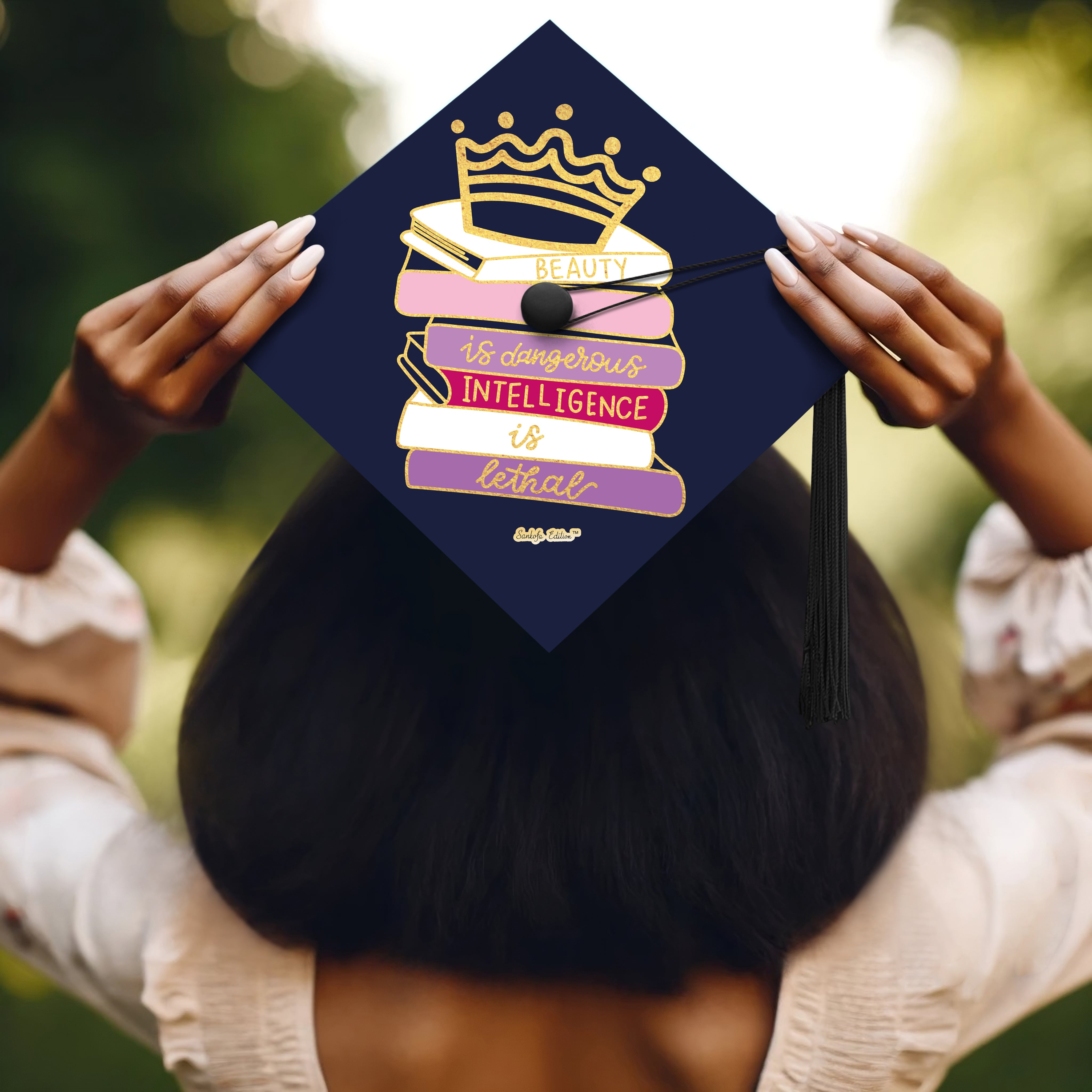 Black Girl Magic Graduation Cap Topper Sankofa Edition