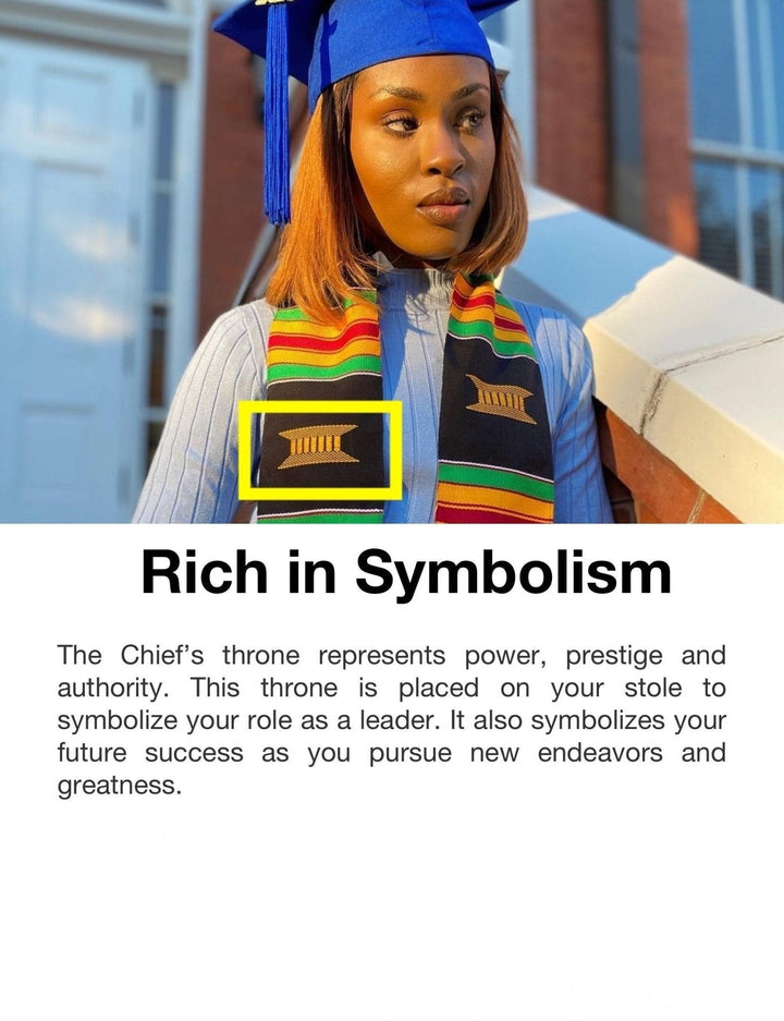 Black Grads Matter (No Year) Authentic Handwoven Kente Cloth Graduation Stole - Sankofa Edition™