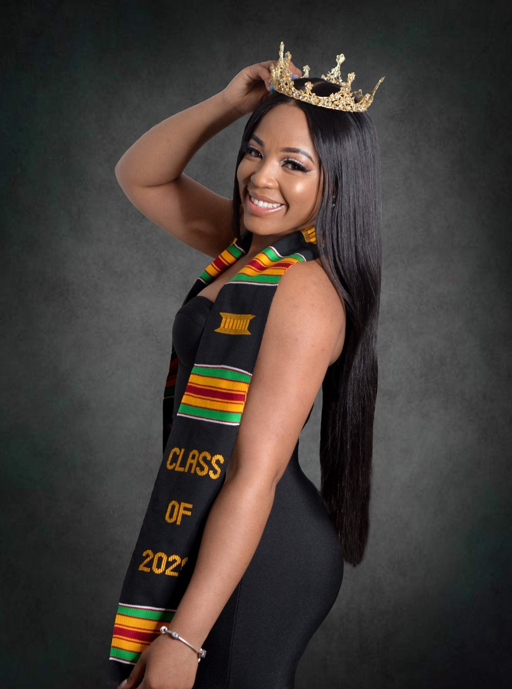 Educated black queen kente stole