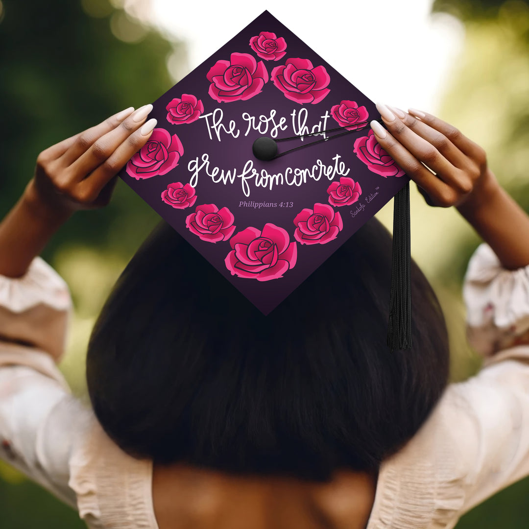 The Rose That Grew From Concrete Graduation Cap Topper