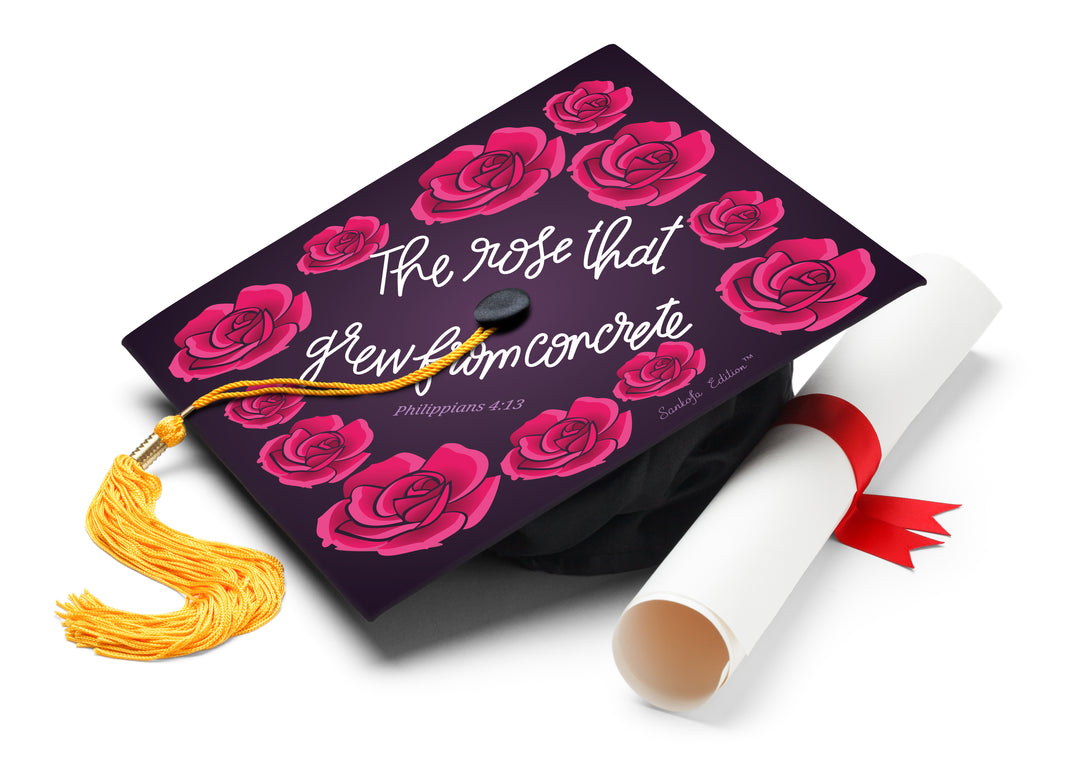 The Rose That Grew From Concrete Graduation Cap Topper