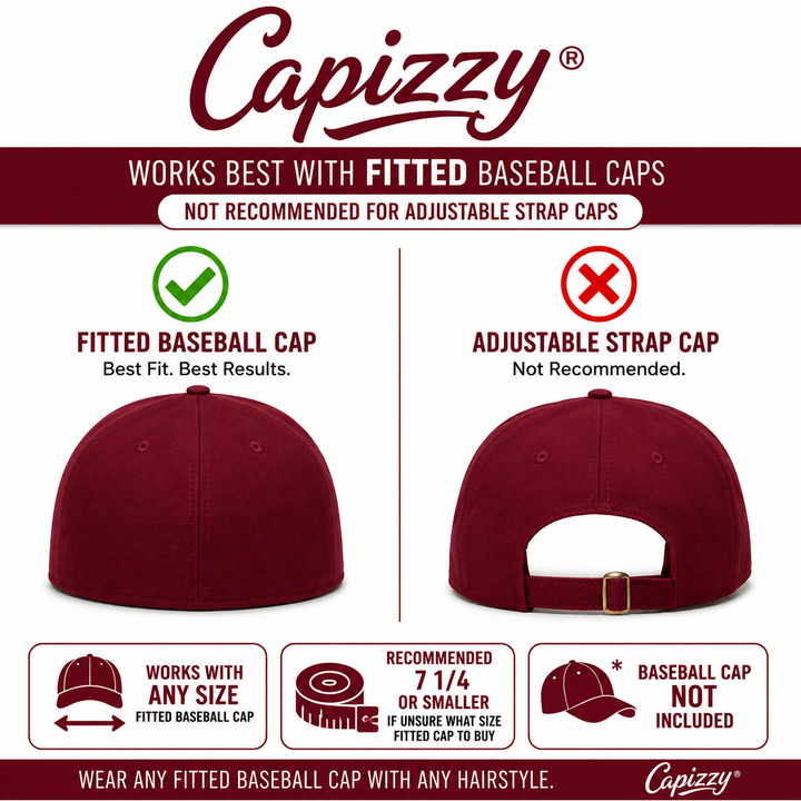 The Patented Capizzy™  - Turns Any Baseball Cap into a Visor Ponytail Cap in Seconds
