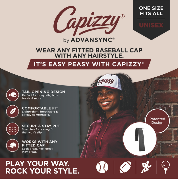 The Patented Capizzy™  - Turns Any Baseball Cap into a Visor Ponytail Cap in Seconds