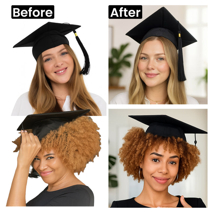 photo of graduation cap headband gradcapband before and after