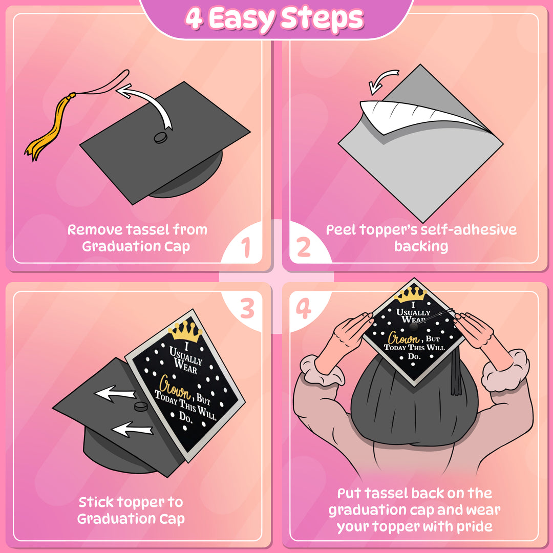 graduation cap topper - how to add to graduation cap