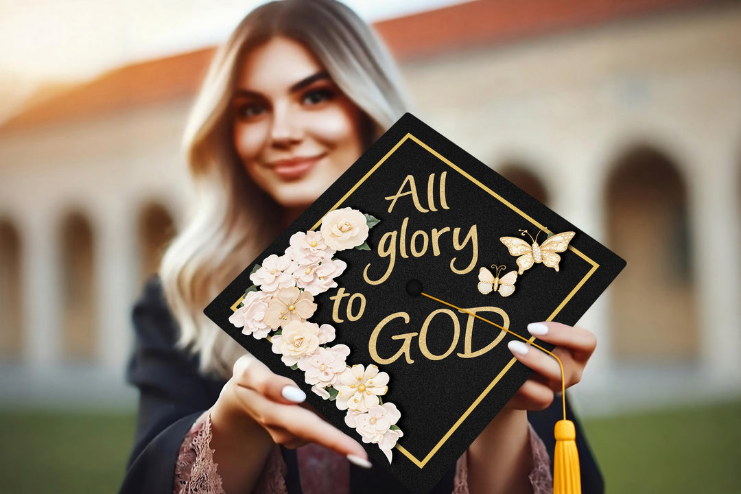 All Glory to God Graduation Cap Topper
