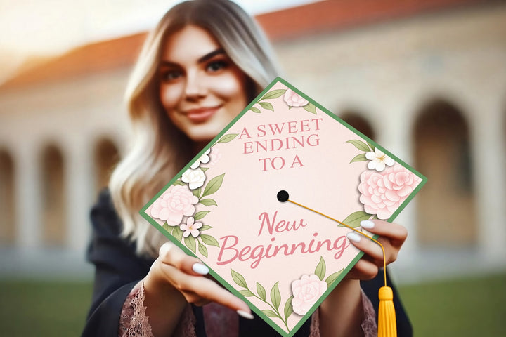 A Sweet Ending to a New Beginning Graduation Cap Topper