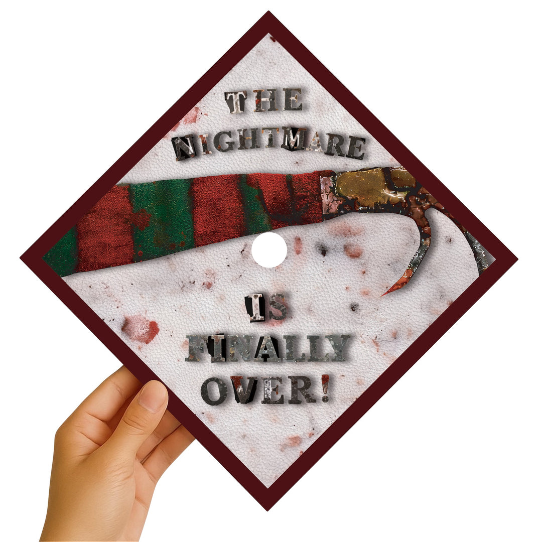 The Nightmare Is Over Graduation Cap Topper