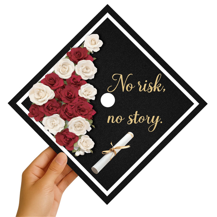 No Risk, No Story Graduation Cap Topper