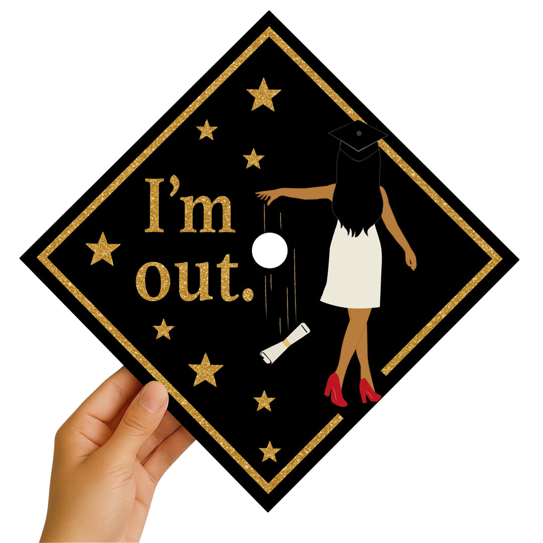I'm Out Graduation Cap Topper – Sankofa Edition™