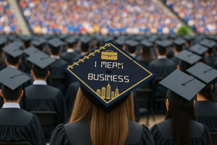 I Mean Business Graduation Cap Topper