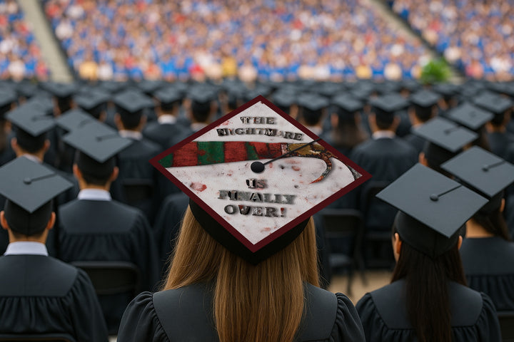 The Nightmare Is Over Graduation Cap Topper