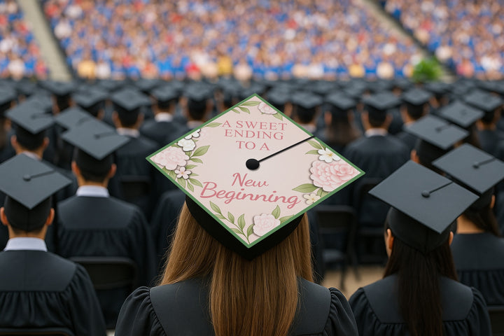 A Sweet Ending to a New Beginning Graduation Cap Topper