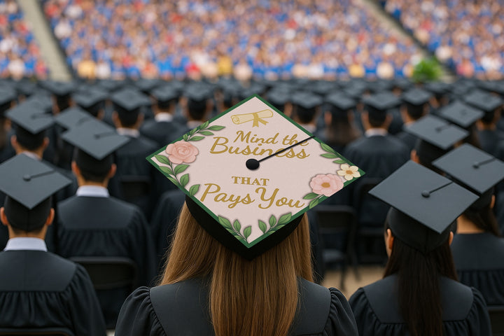 Mind the Business That Pays You Graduation Cap Topper