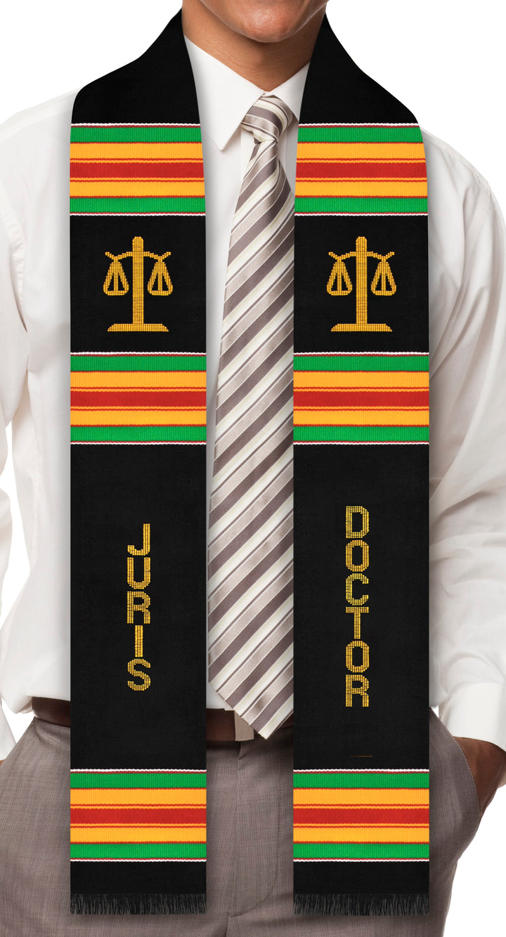 Juris Doctor Authentic Handwoven Kente Cloth Graduation Stole