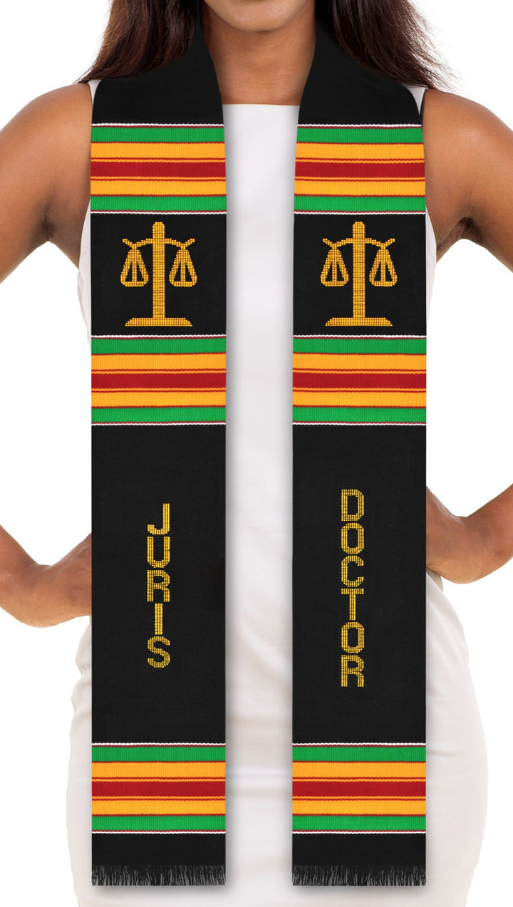 Juris Doctor Authentic Handwoven Kente Cloth Graduation Stole