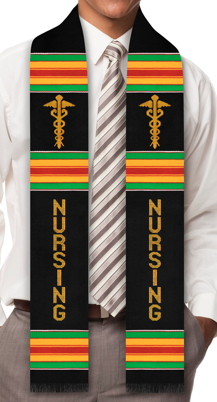 Nursing Authentic Handwoven Kente Cloth Graduation Stole