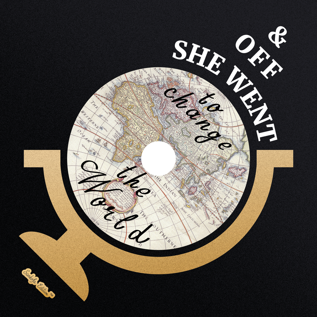 Off She Went To Change The World Graduation Cap Topper