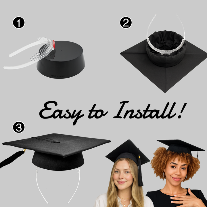 The ORIGINAL GradCapBand Deluxe – Secure Your Graduation Cap on Natural Hair, Curls, Braids, Locs, Twists, and Straight Hair