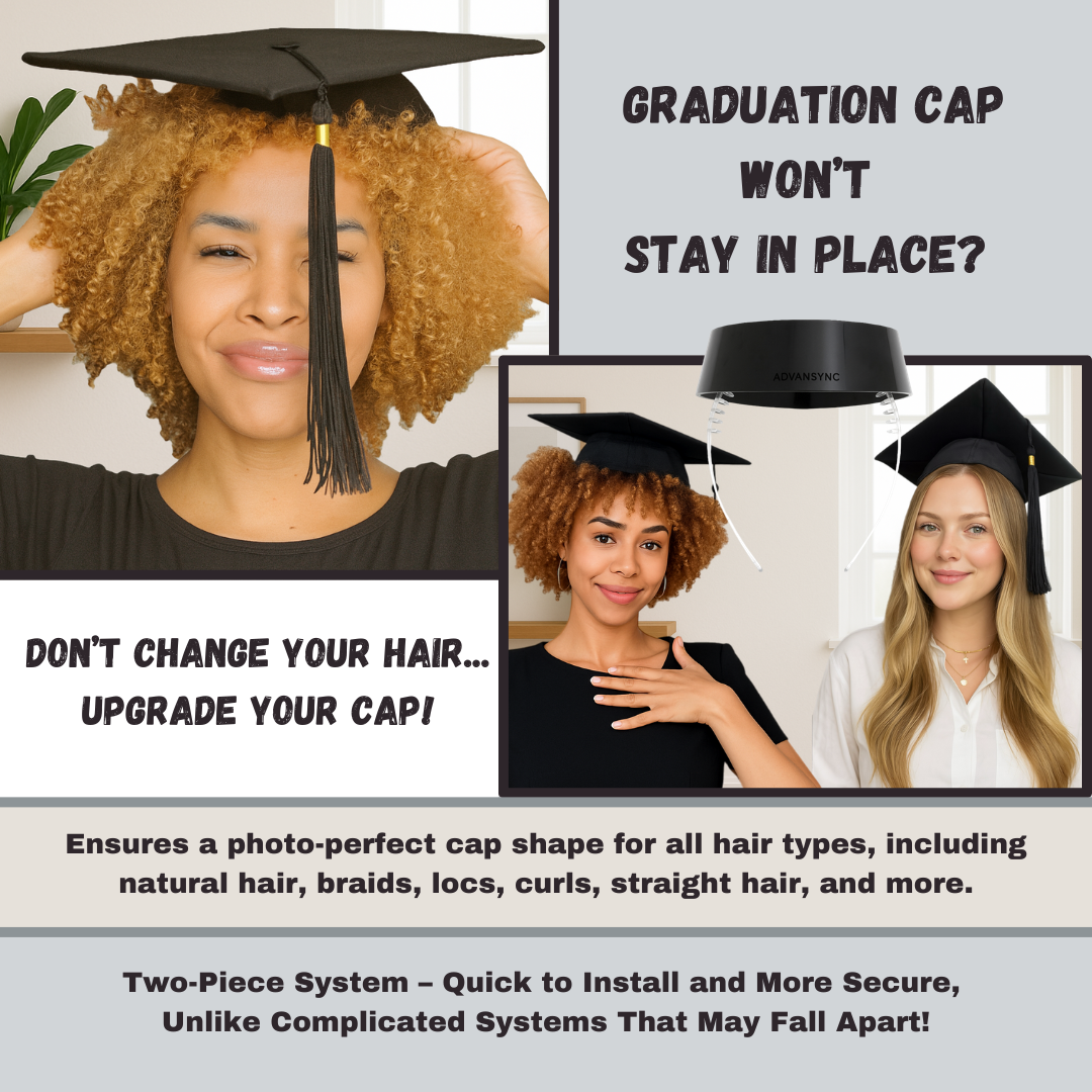 The DELUXE GradCapBand – Secure Your Graduation Cap on Natural Hair, Curls, Braids, Locs, Twists, and Straight Hair
