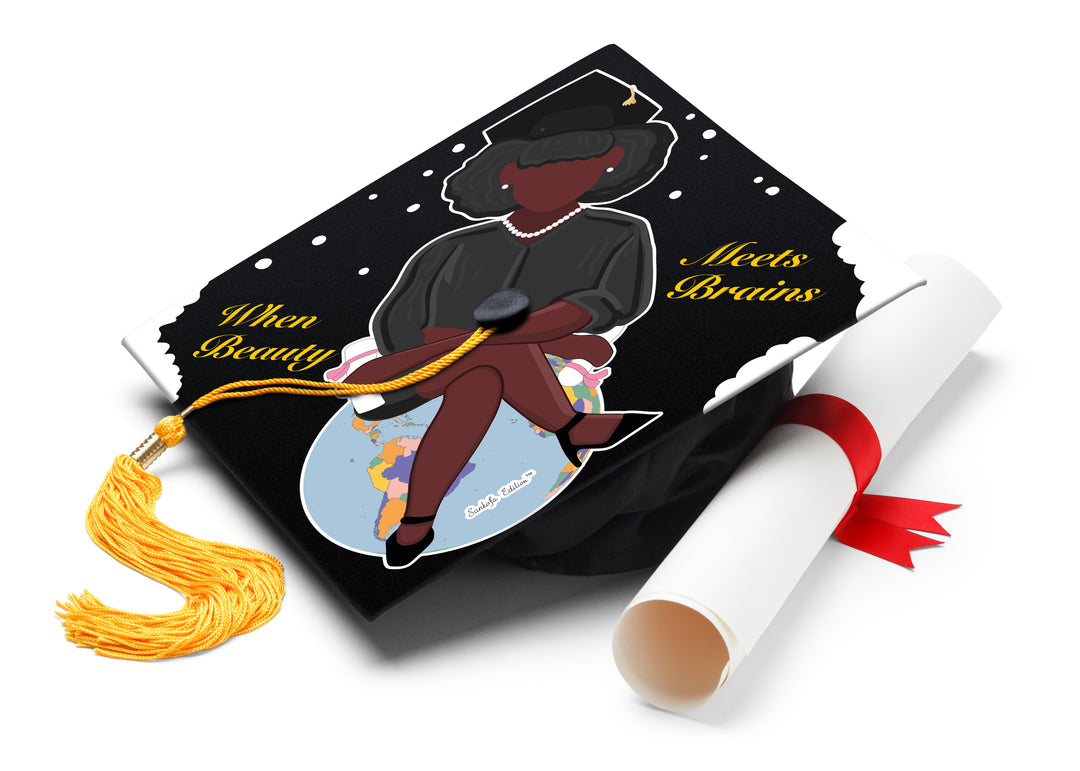 When Beauty Meets Brains Graduation Cap Topper