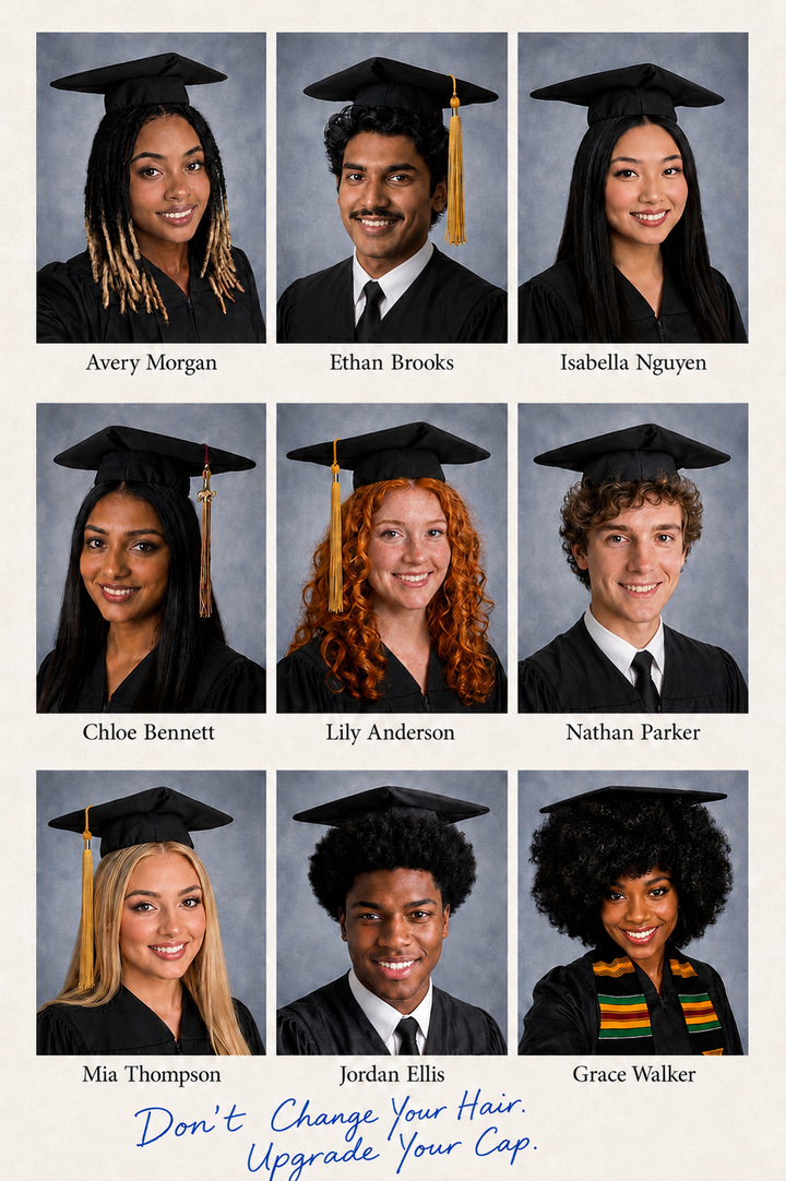 The Patented Cappa™ Band Graduation Cap Headband, Secures Your Graduation Cap on any Hairstyle